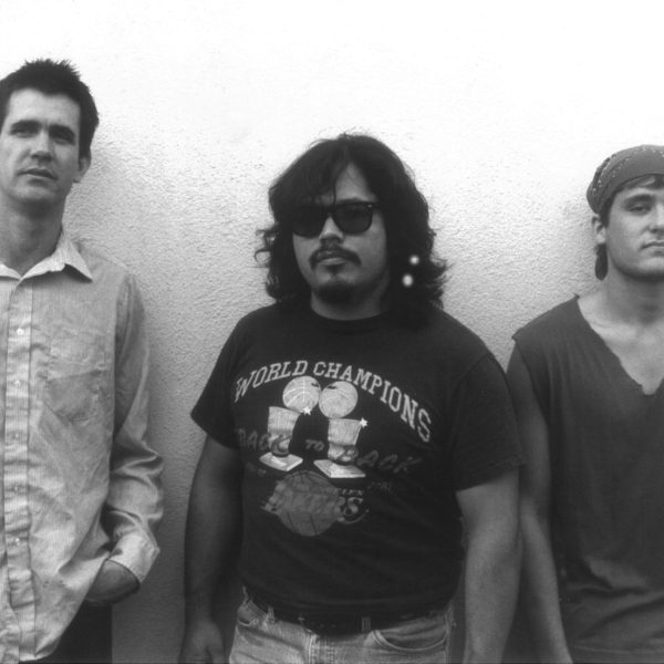 Blood On The Saddle (1988) - Pictured Left to Right: Greg Davis (Lead Vocals, Guitar), Caeser Viscarra (Bass), Dave Shollenbarger (Drums)