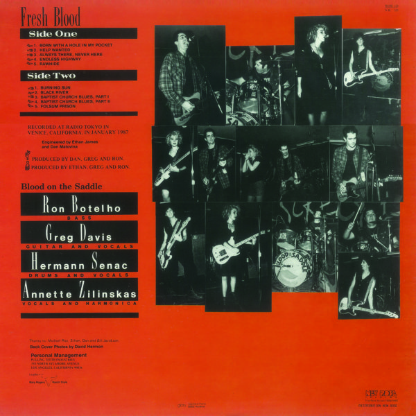 "Fresh Blood". album back. cover (1987)